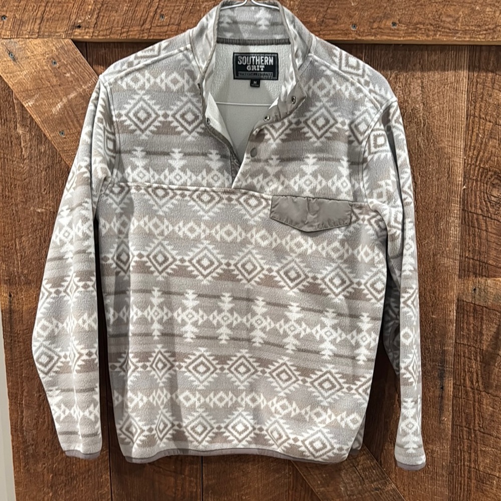 Southern Class Gray Patterned Pullover - image 1